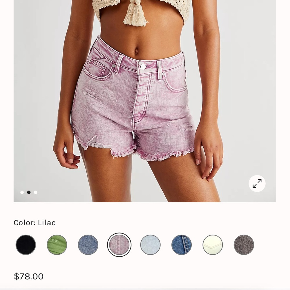 Free People lavender cut off jean shorts